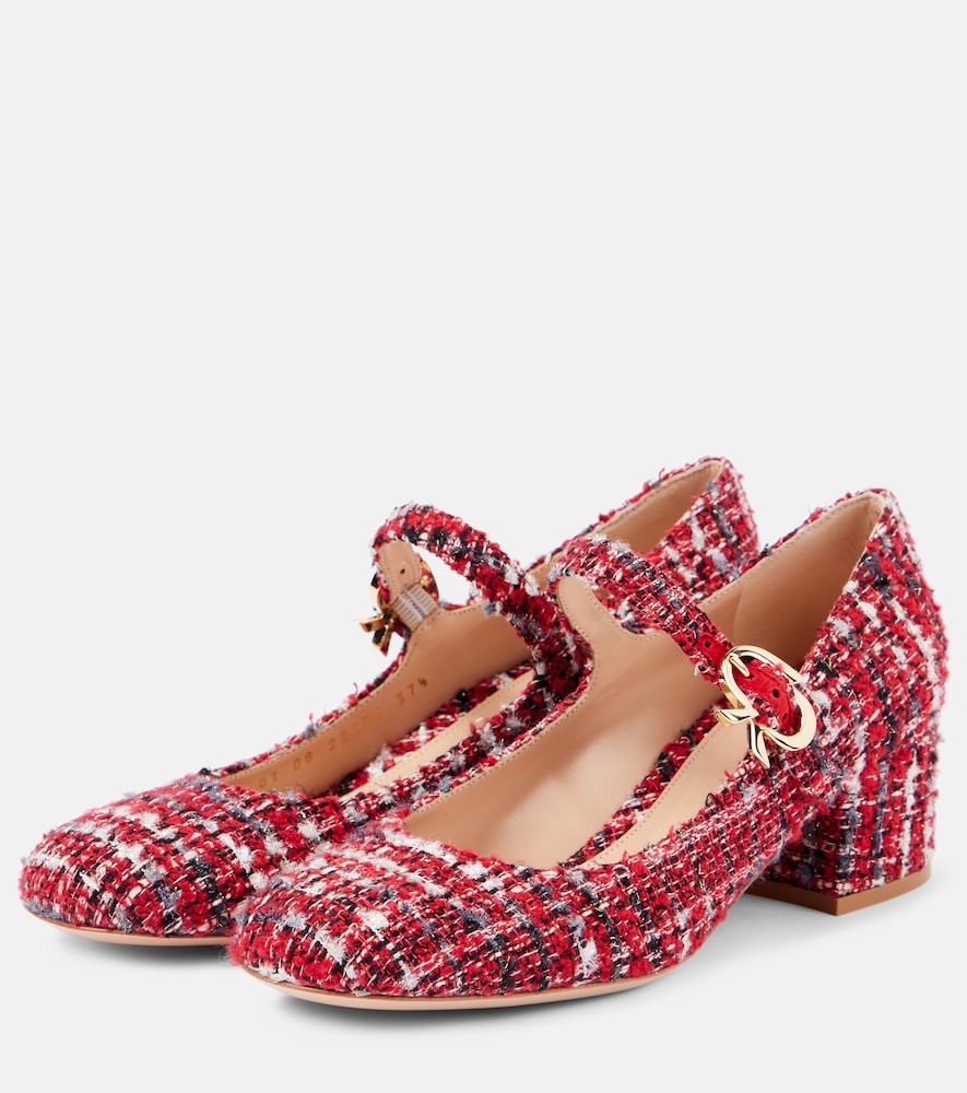 Mary Ribbon Bouclé Mary Jane Pumps