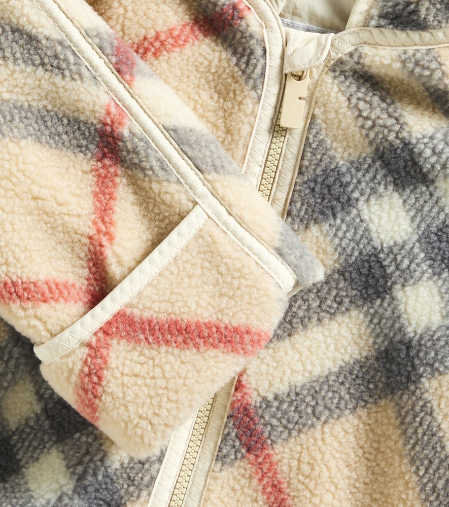 BURBERRY BABY BURBERRY CHECK FLEECE ONESIE