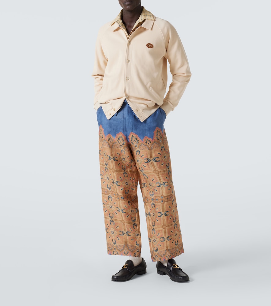  Valentino Valentino Pantalones Anchos De Lino Estampados 