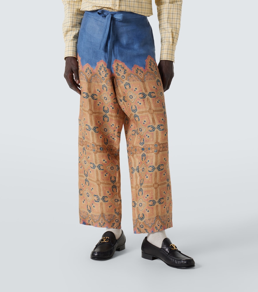  Valentino Valentino Pantalones Anchos De Lino Estampados 