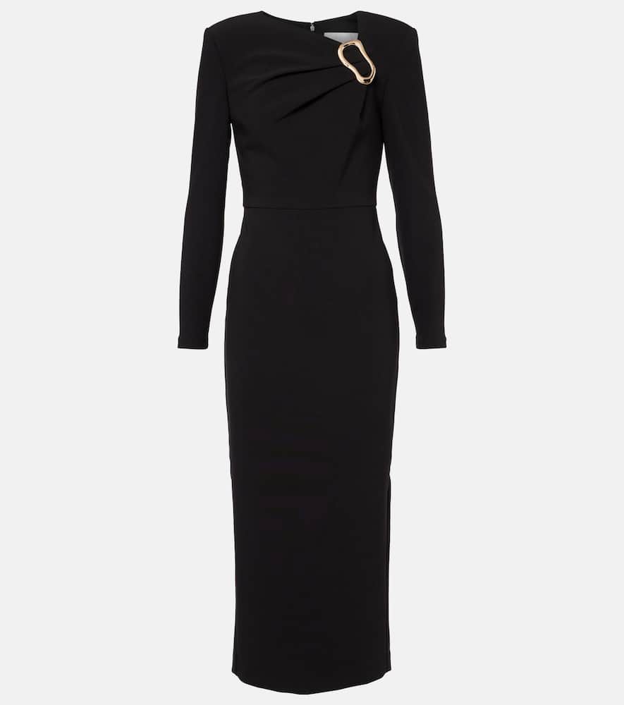 Asymmetric crêpe midi dress