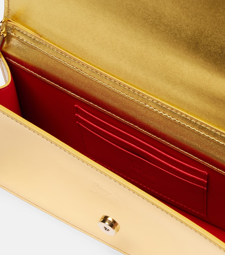 Christian Louboutin Loubi54 Mirrored Leather Clutch In Gold