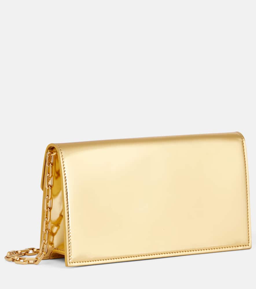 Christian Louboutin Loubi54 Mirrored Leather Clutch In Gold