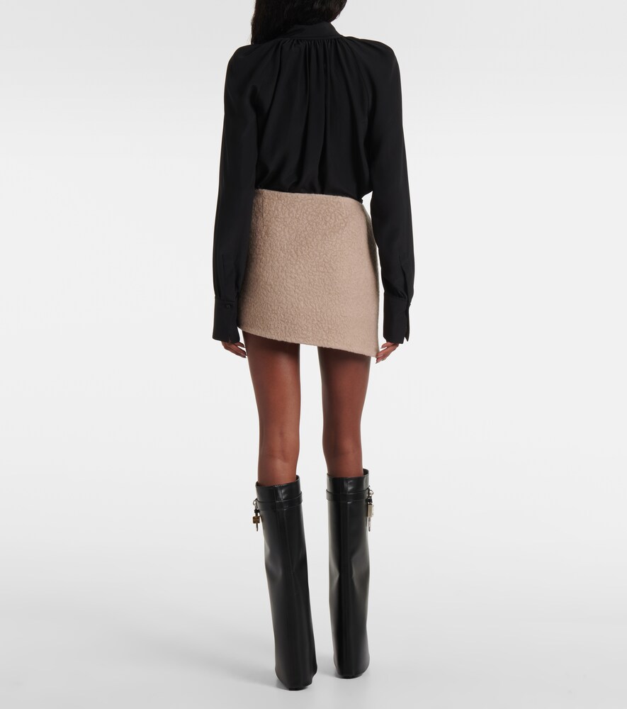  Givenchy Givenchy Asymmetric Alpaca And Wool Miniskirt 