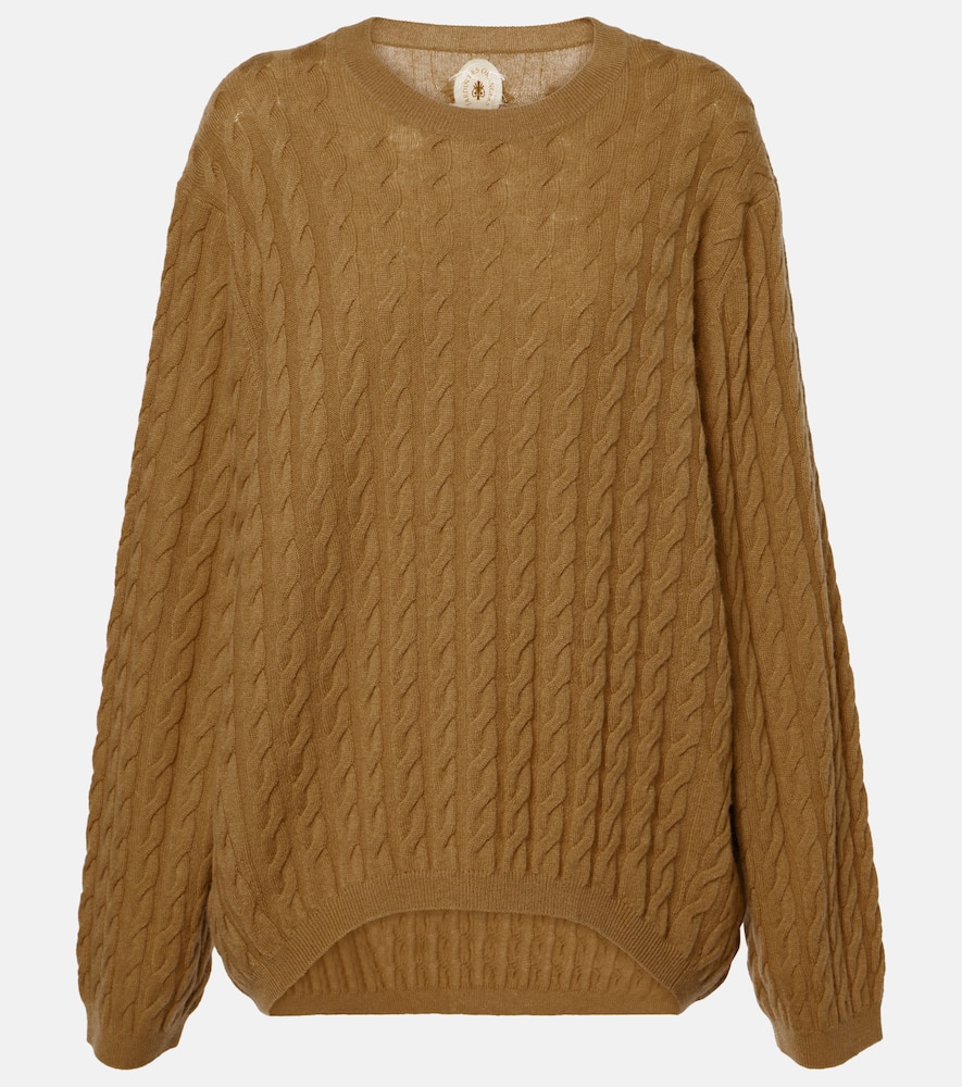 Cable-knit wool and cashmere sweater