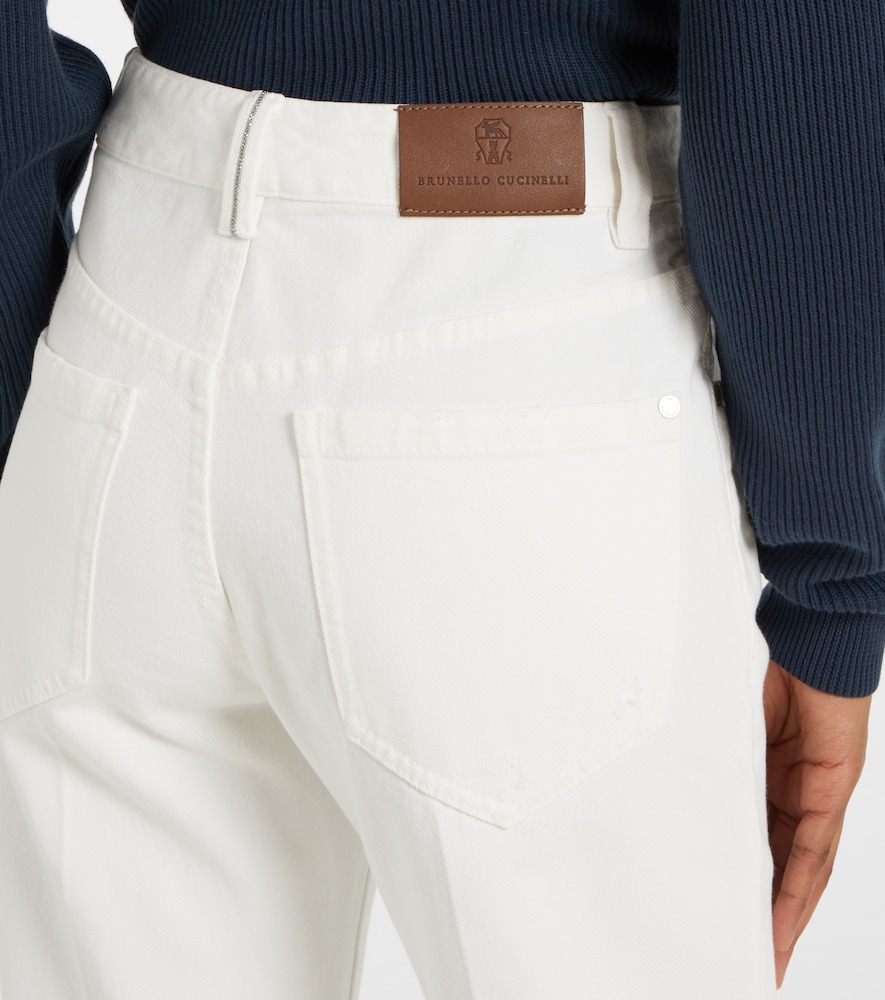  Brunello Cucinelli Brunello Cucinelli Mid-rise Wide-leg Jeans 