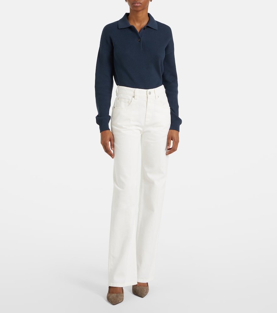  Brunello Cucinelli Brunello Cucinelli Mid-rise Wide-leg Jeans 