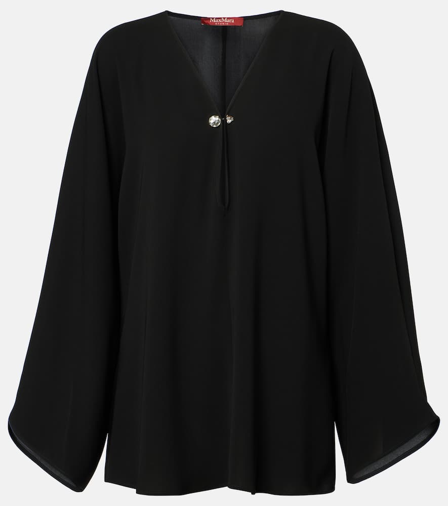 Max Mara Umile Cady Blouse In Black