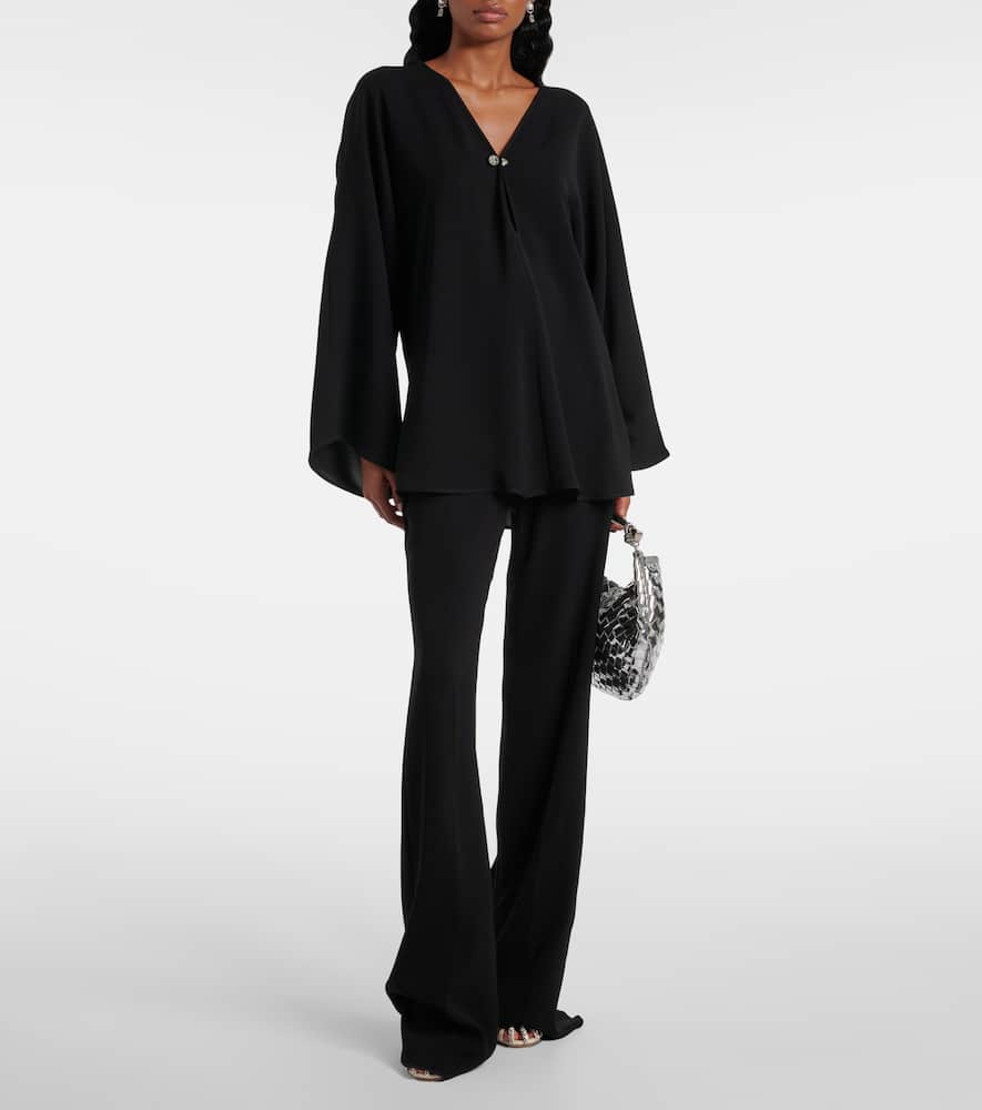 Max Mara Umile Cady Blouse In Black