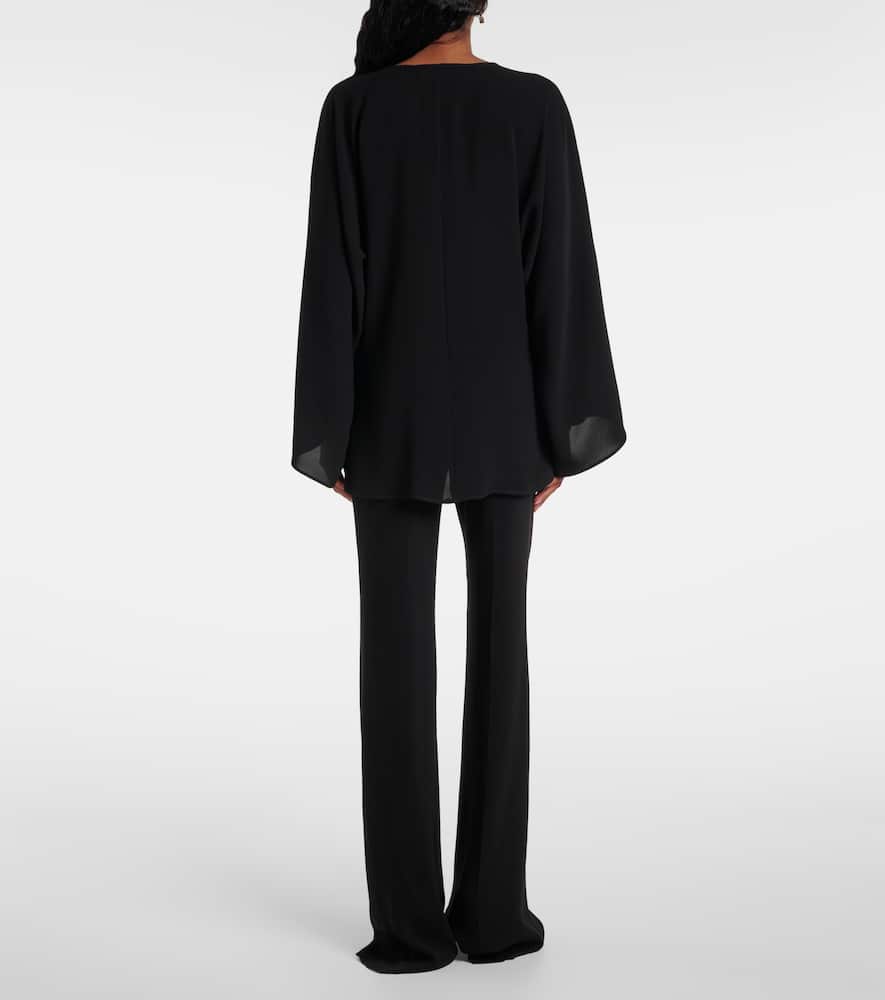Max Mara Umile Cady Blouse In Black