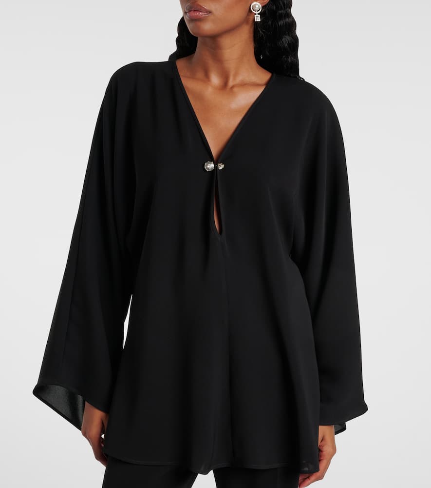 Max Mara Umile Cady Blouse In Black
