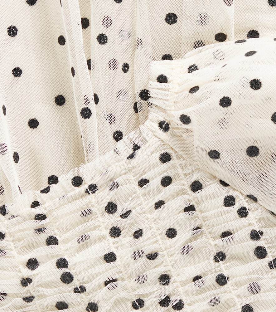 Konges Slojd Charlene Polka-dot Tulle Dress In Beige