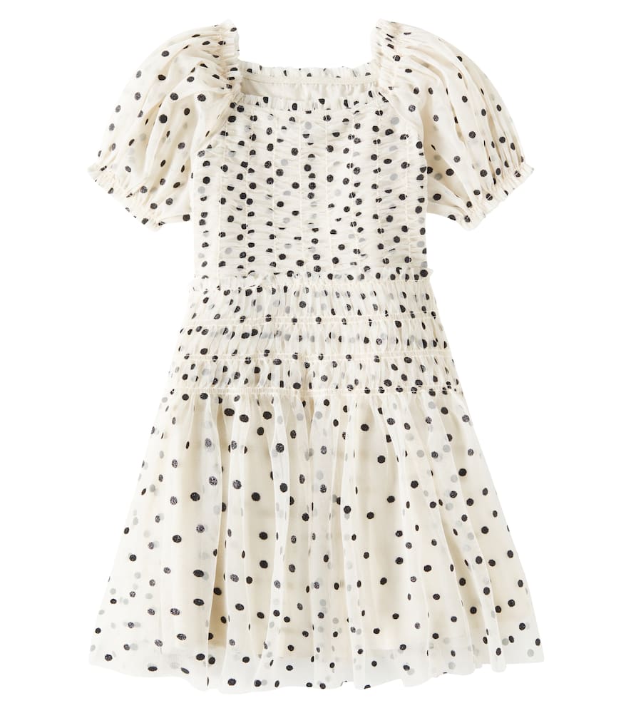 Konges Slojd Charlene Polka-dot Tulle Dress In Beige
