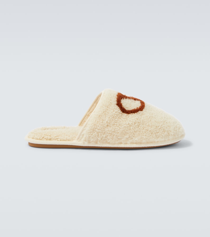 VALENTINO Valentino Garavani VLogo shearling slippers　VALENTINO GARAVANI Vロゴ シアリングスリッパ