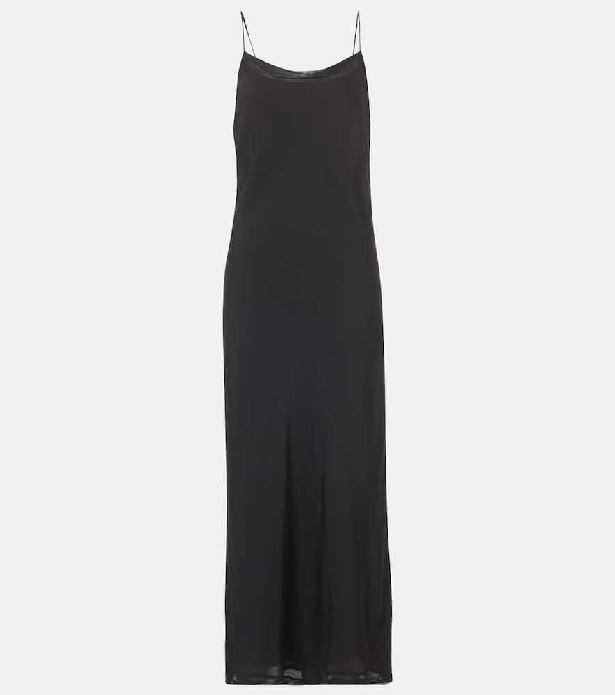 Totême Silk Satin Slip Dress In Black