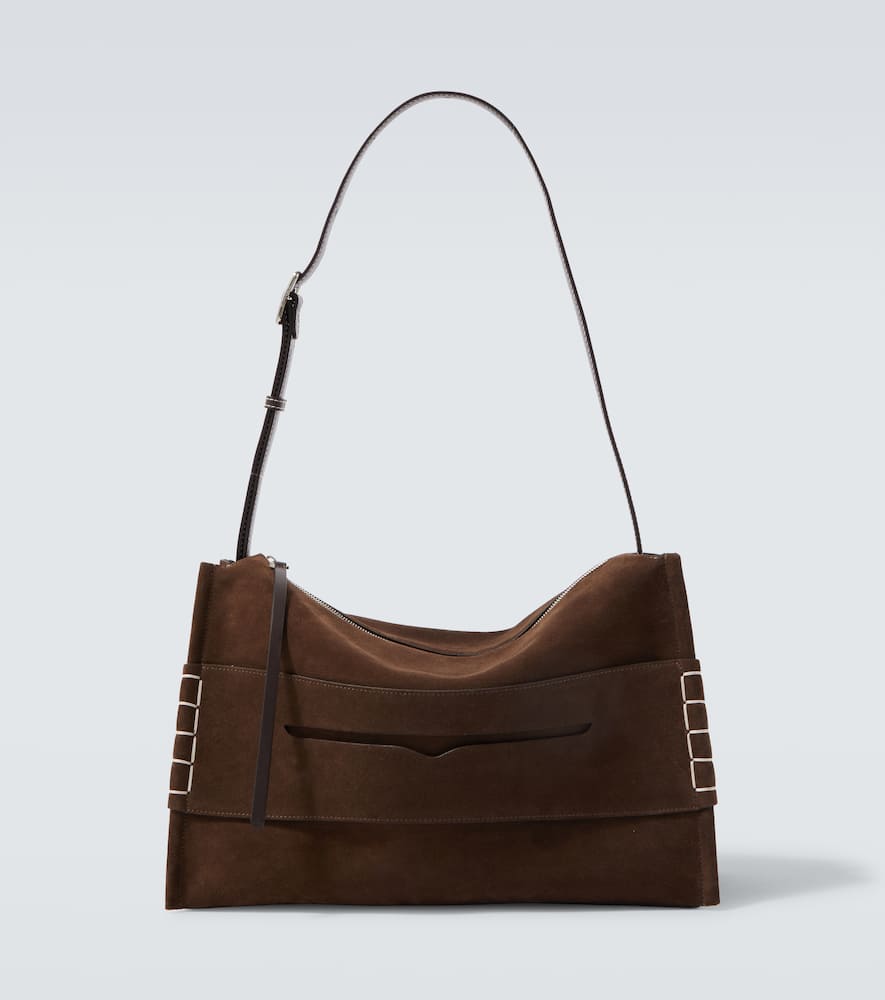 Loafer suede shoulder bag