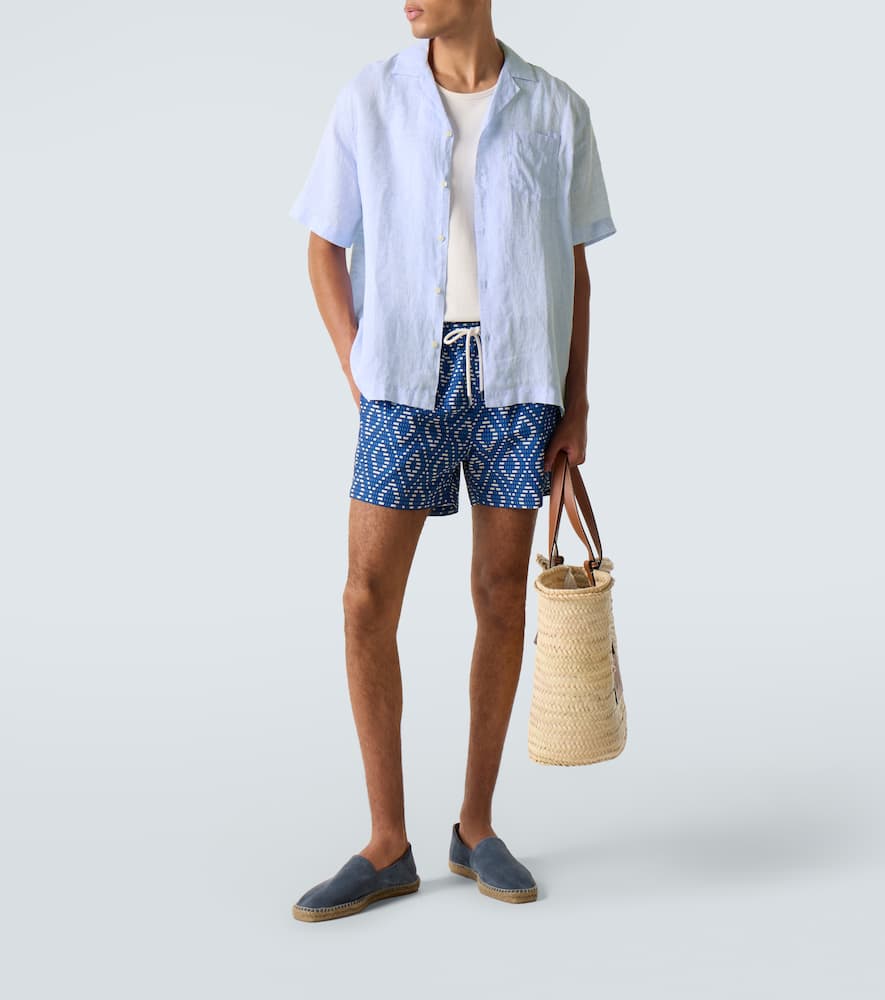 Frescobol Carioca Angelo Linen Shirt In Blue