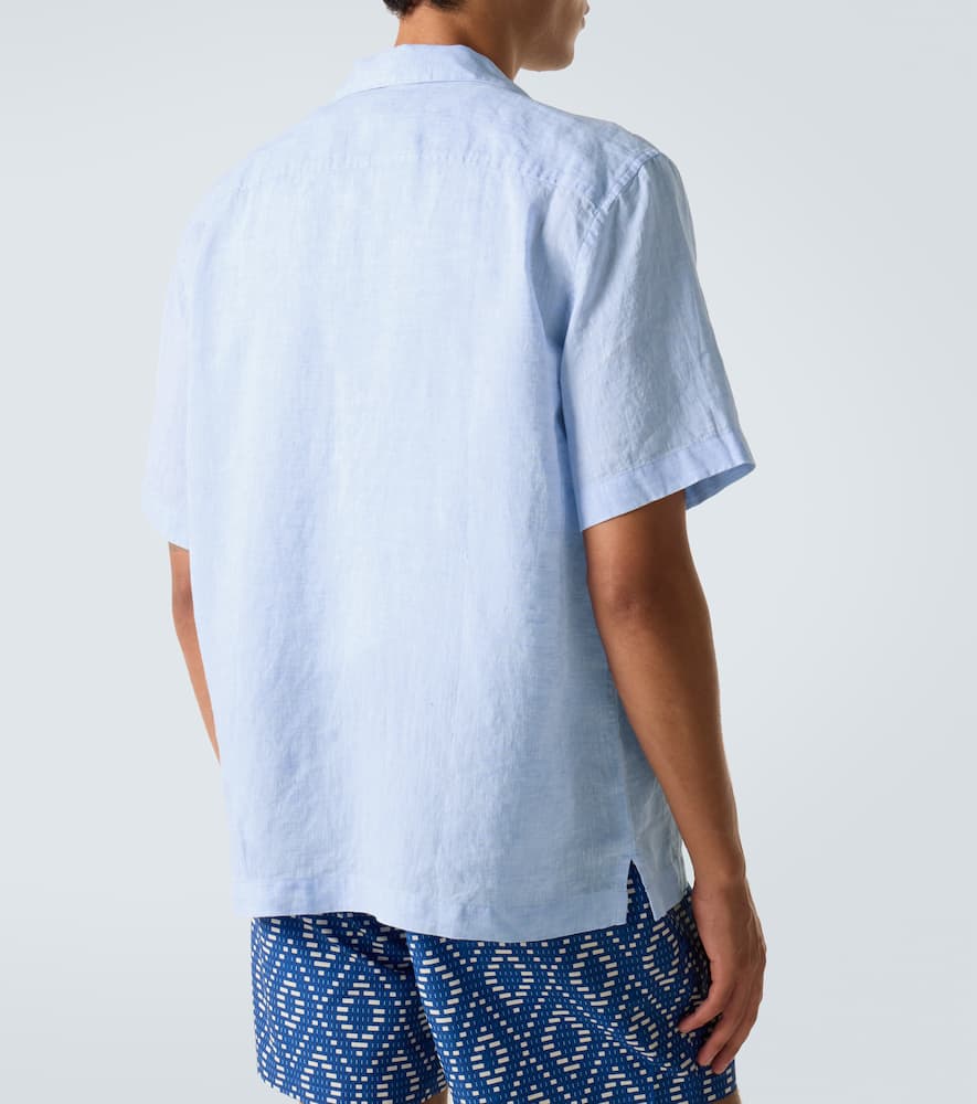 Frescobol Carioca Angelo Linen Shirt In Blue