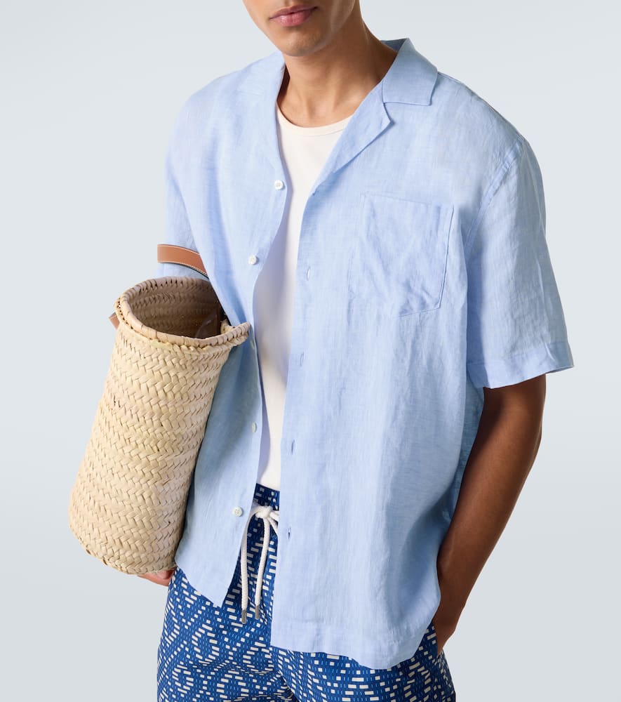 Frescobol Carioca Angelo Linen Shirt In Blue