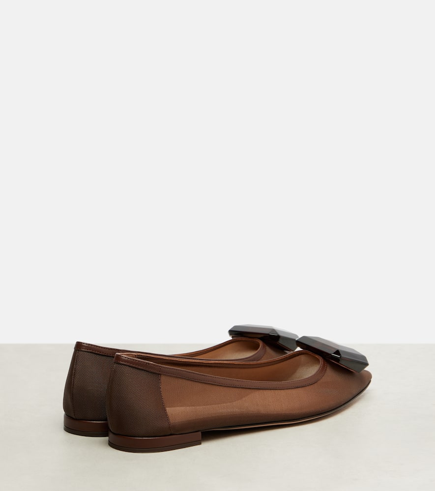 Gianvito Rossi Jaipur Embellished Ballet Flats In Brown