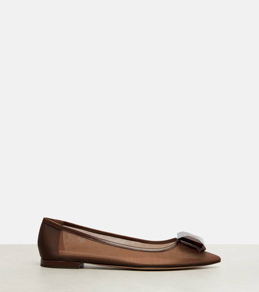 Gianvito Rossi Jaipur Embellished Ballet Flats In Brown