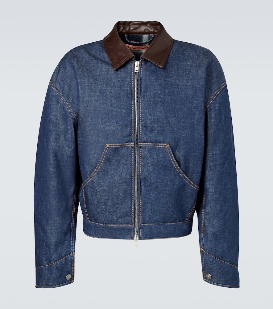 Acne Studios Men Denim Jacket With Contrasting Collar In Blue