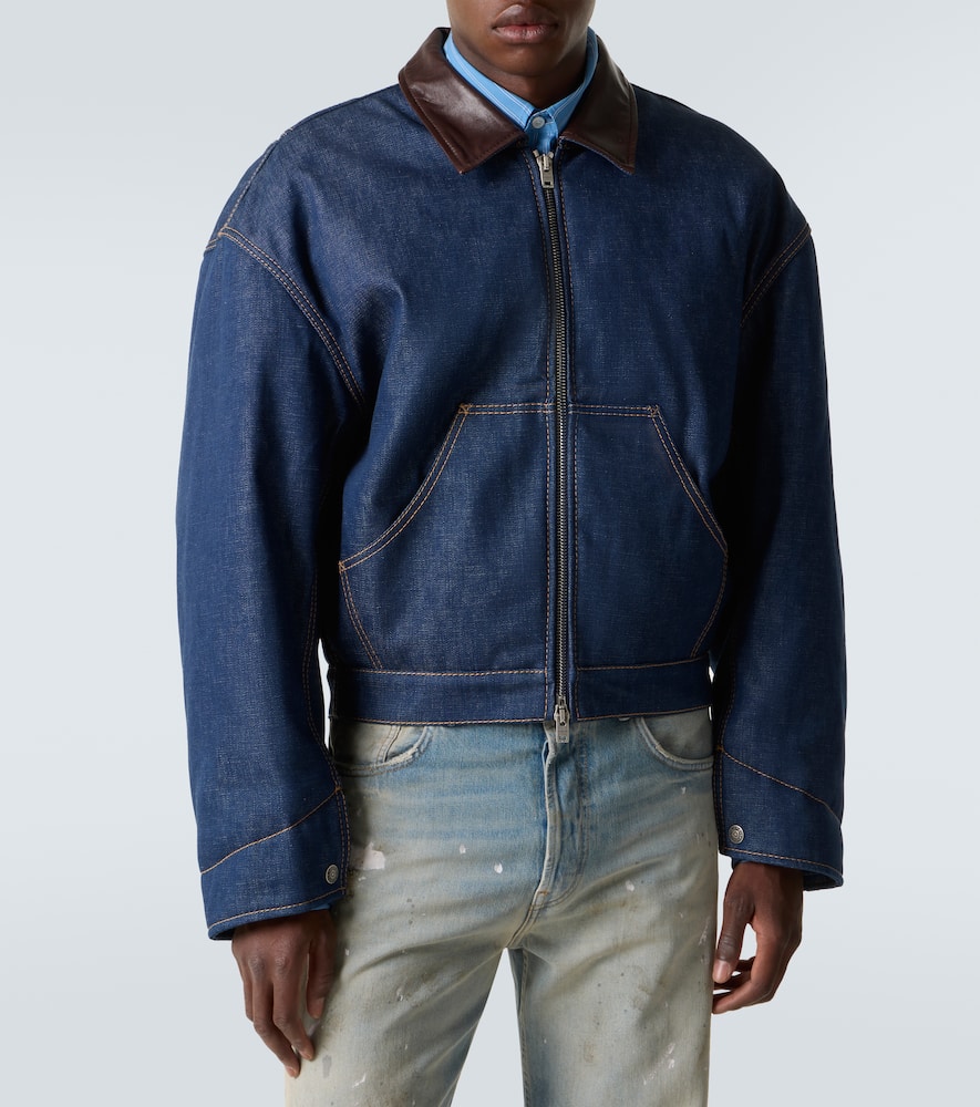 Acne Studios Men Denim Jacket With Contrasting Collar In Blue