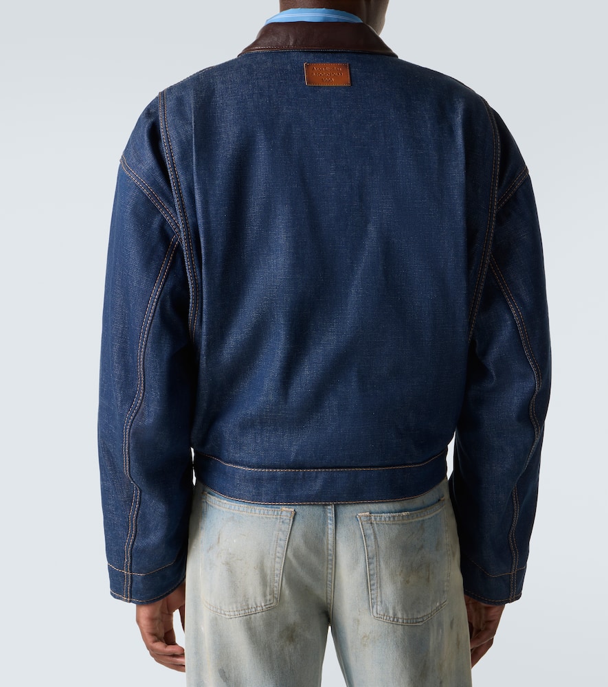 Acne Studios Men Denim Jacket With Contrasting Collar In Blue