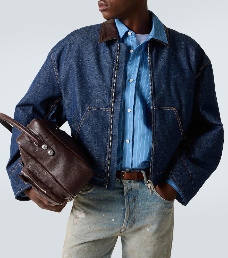 Acne Studios Men Denim Jacket With Contrasting Collar In Blue
