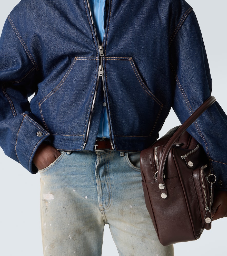 Acne Studios Men Denim Jacket With Contrasting Collar In Blue