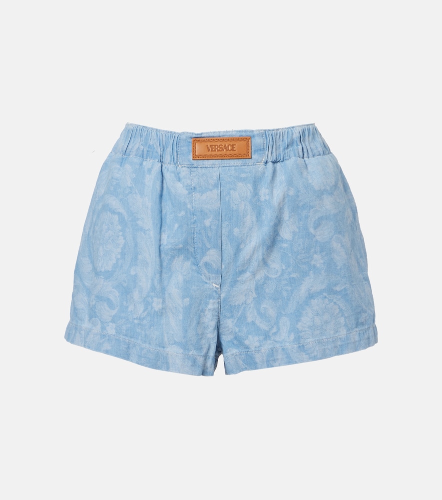 Barocco denim chambray shorts