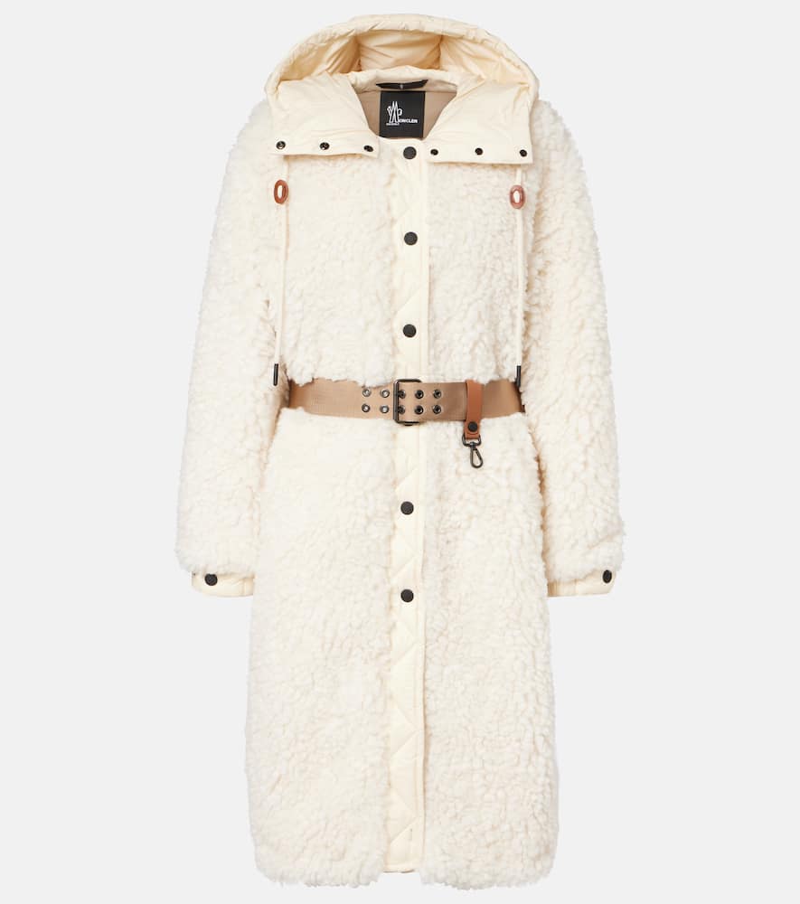 Moncler Blavet Hooded Teddy Down Coat In White