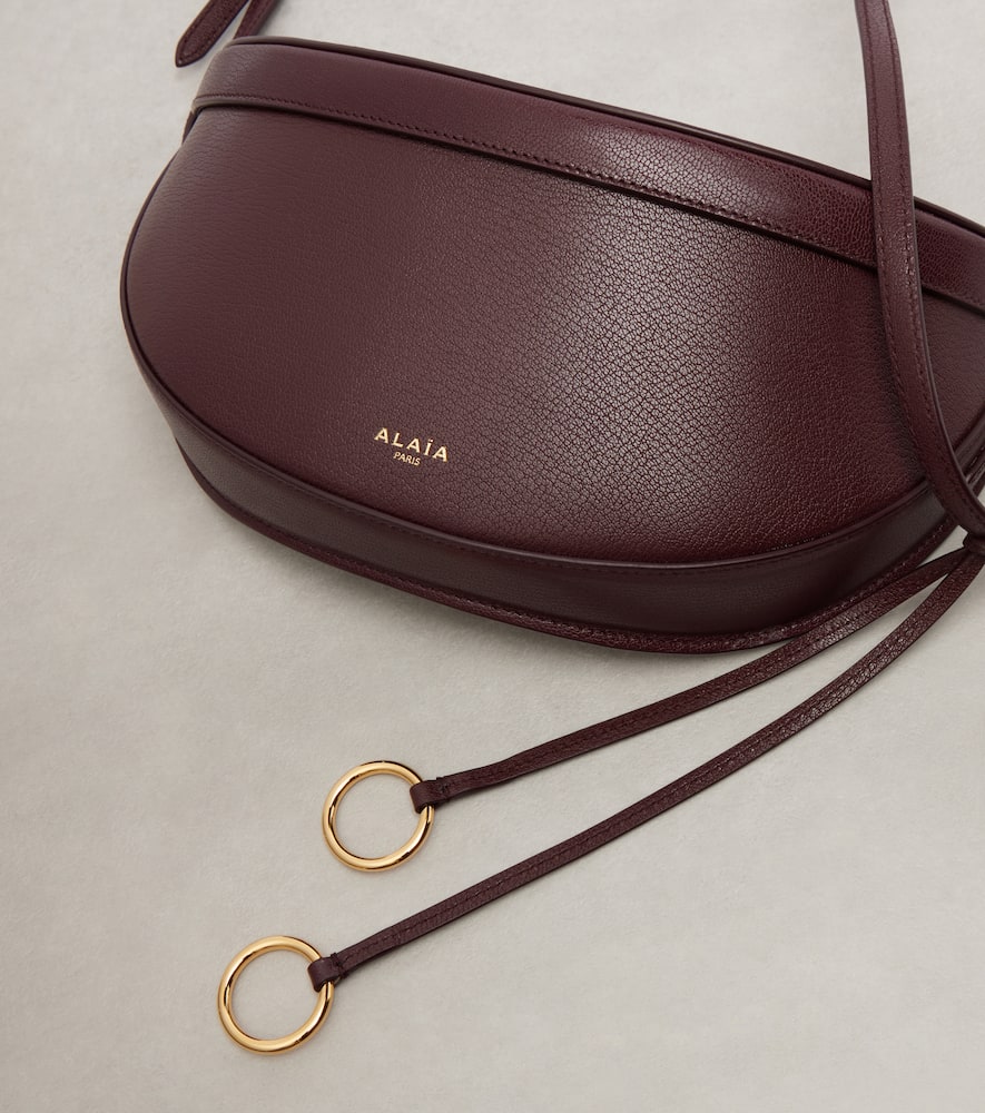 Alaïa Hip Small Leather Shoulder Bag In Burgundy