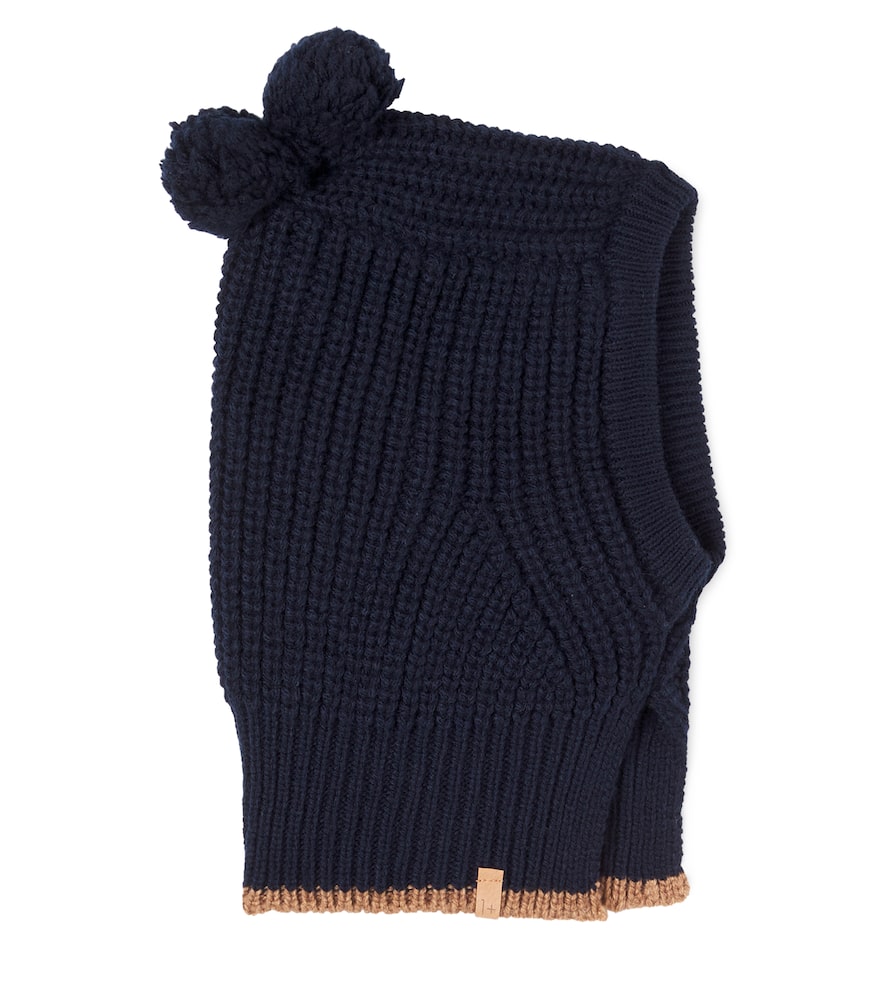 1+ In The Family Baby Ebbe Wool-blend Ski Mask In Black