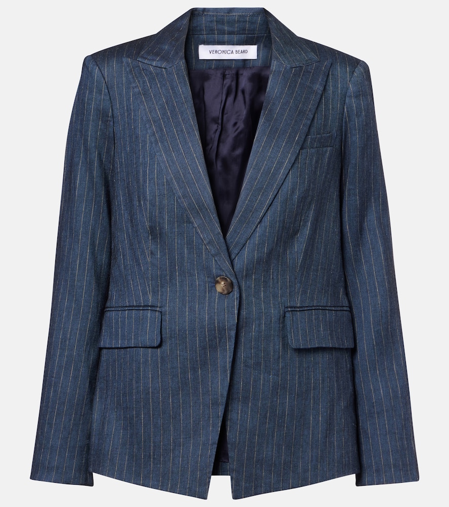 Obie pinstripe linen-blend blazer