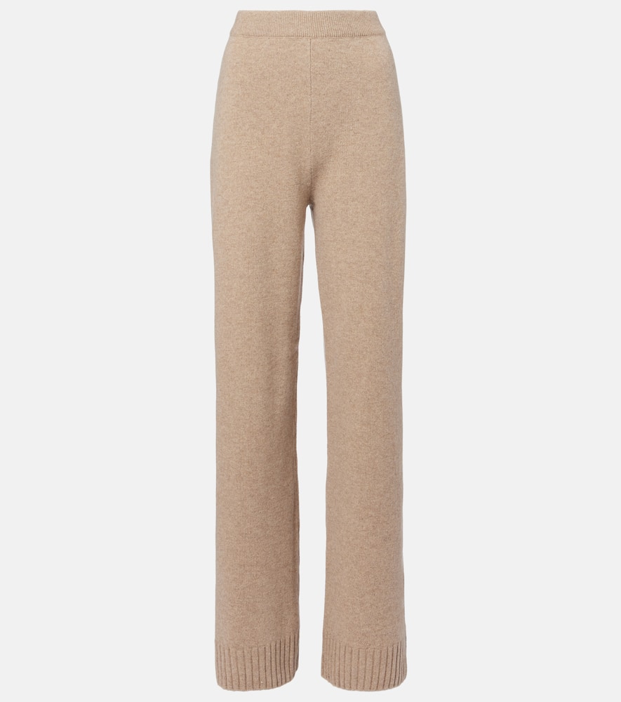 Tory Burch Knitted Wool Sweatpants In Brown