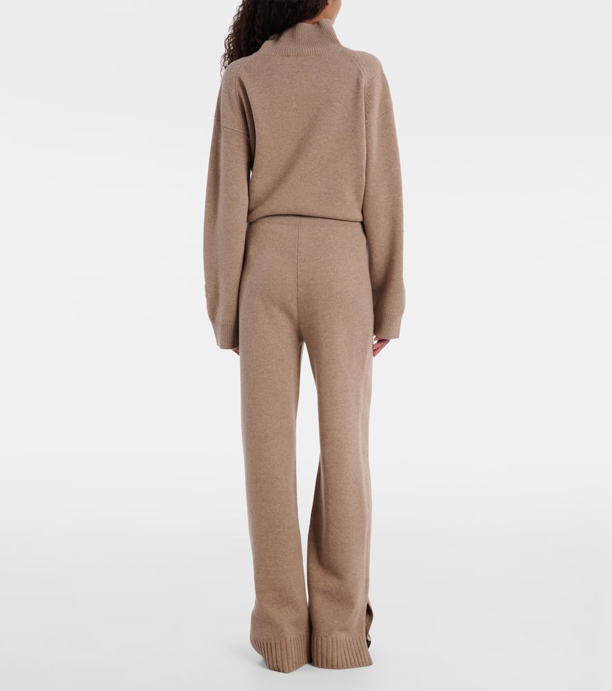 Tory Burch Knitted Wool Sweatpants In Brown