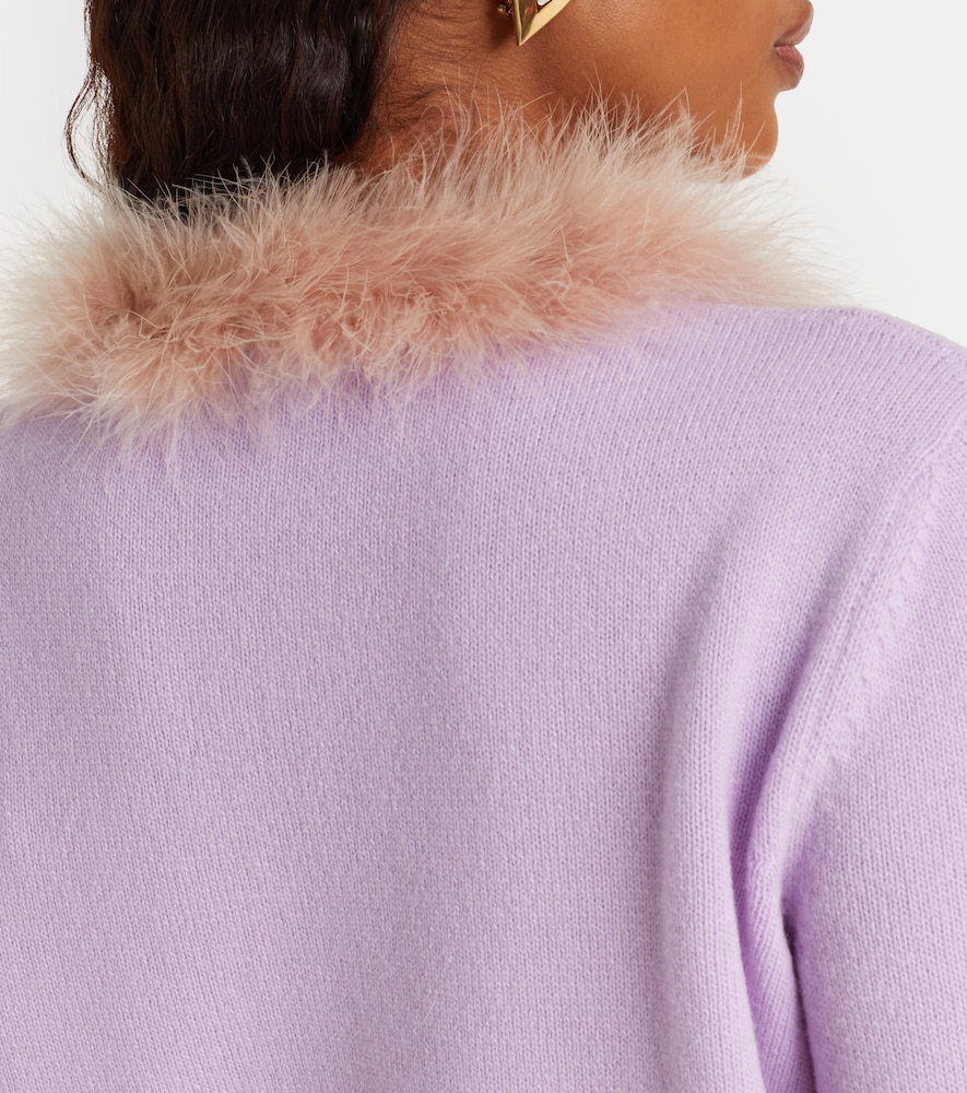  Valentino Valentino Cardigan Aus Schurwolle Mit Federn 