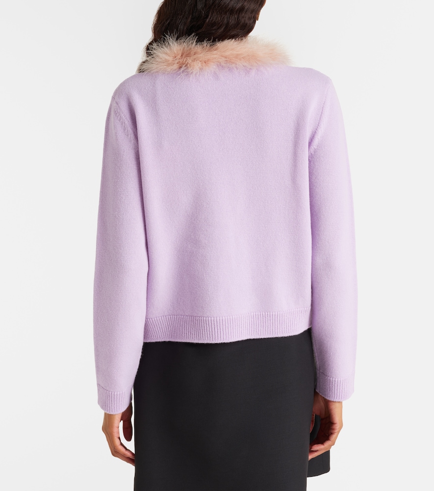  Valentino Valentino Cardigan Aus Schurwolle Mit Federn 