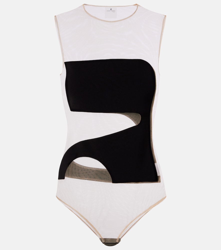 Courreges Courrèges Satin and tulle bodysuit