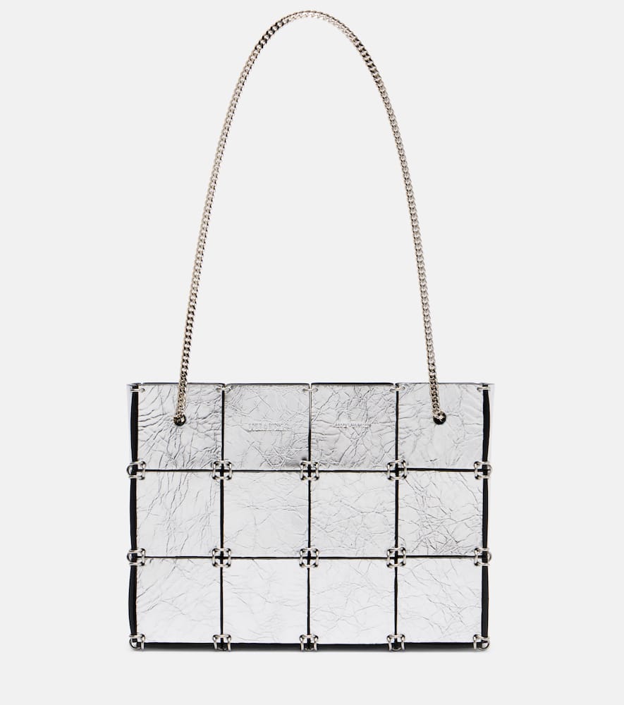 Khaite Emma Mini Metallic Leather Tote Bag In Silver