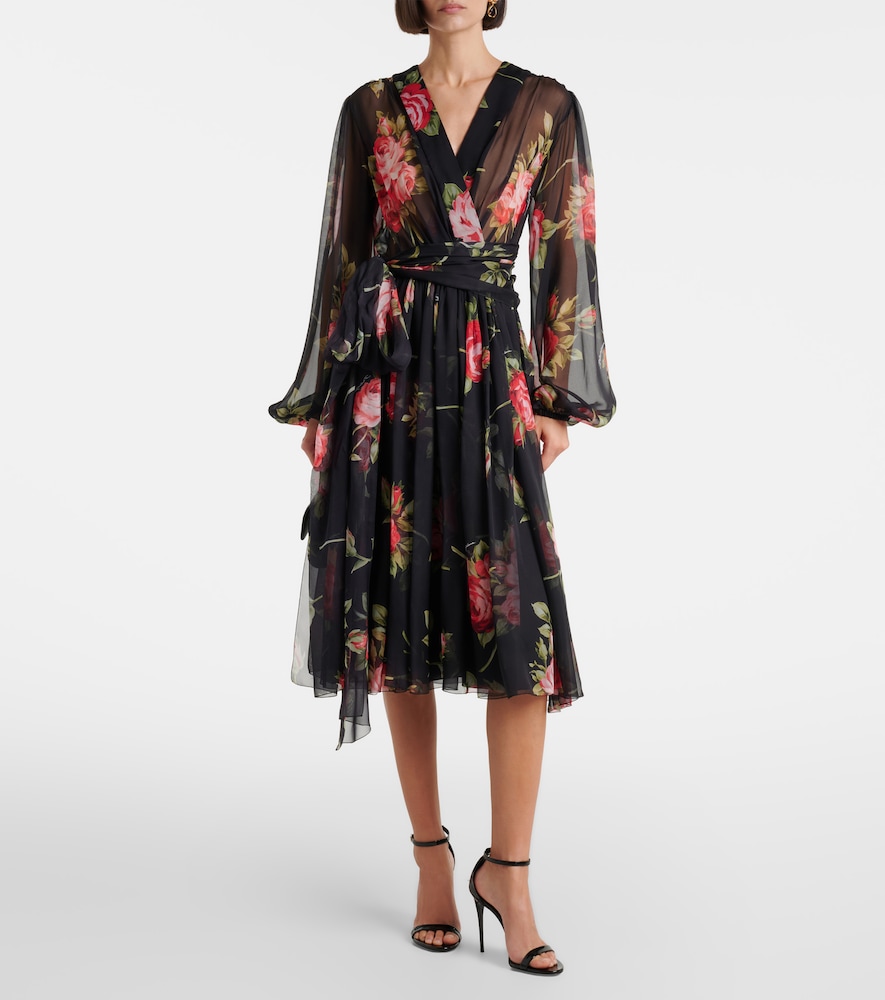 Dolce & Gabbana Floral silk midi dress