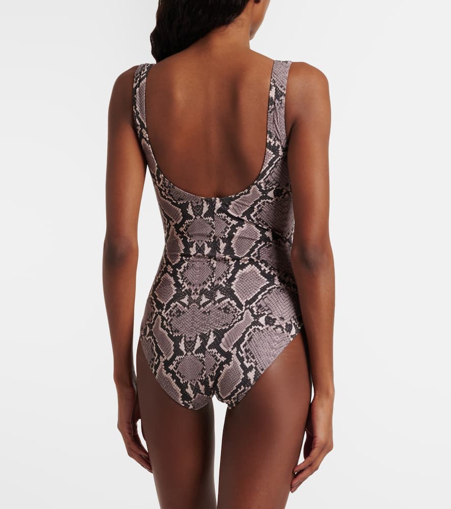 Karla Colletto Lilith Snake-effect Swimsuit In Gray