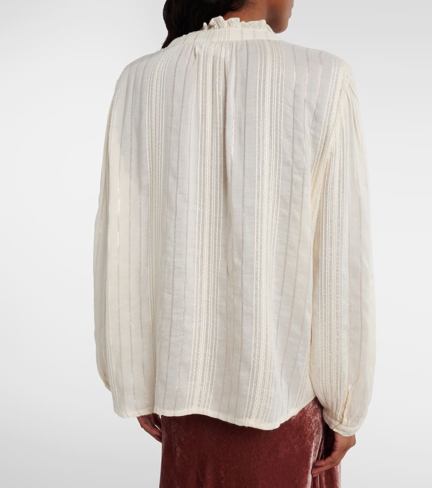Velvet Cynthia Striped Blouse In White