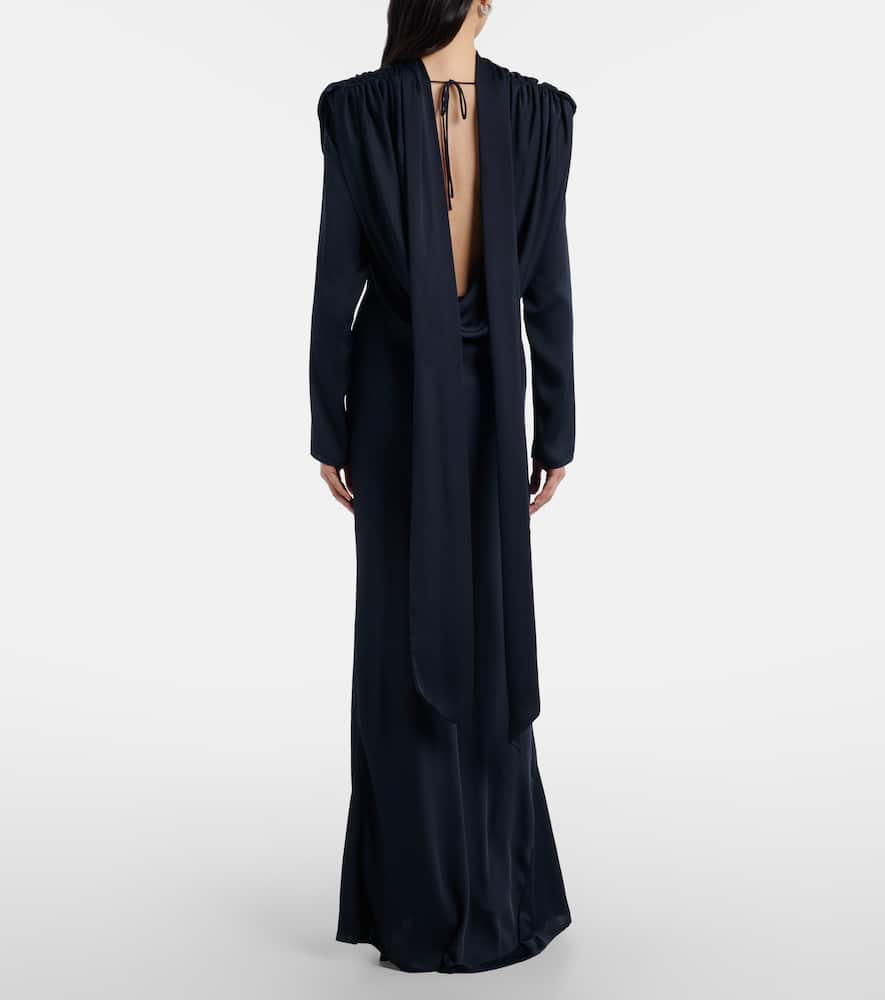 Rotate Birger Christensen Scarf-detail Draped Gown In Blue