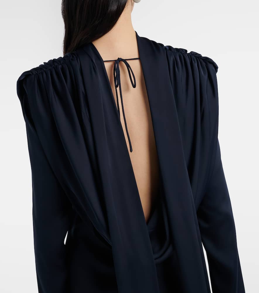 Rotate Birger Christensen Scarf-detail Draped Gown In Blue