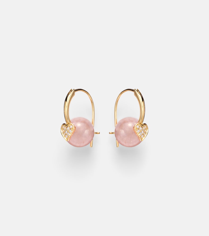 Sydney Evan 14kt gold earrings with diamonds and morganites