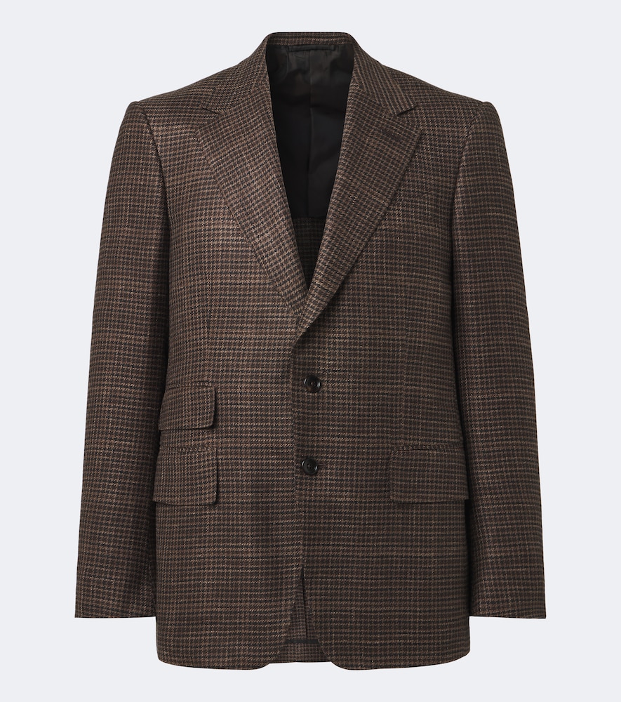 Blazer da abito in lana a spina di pesce