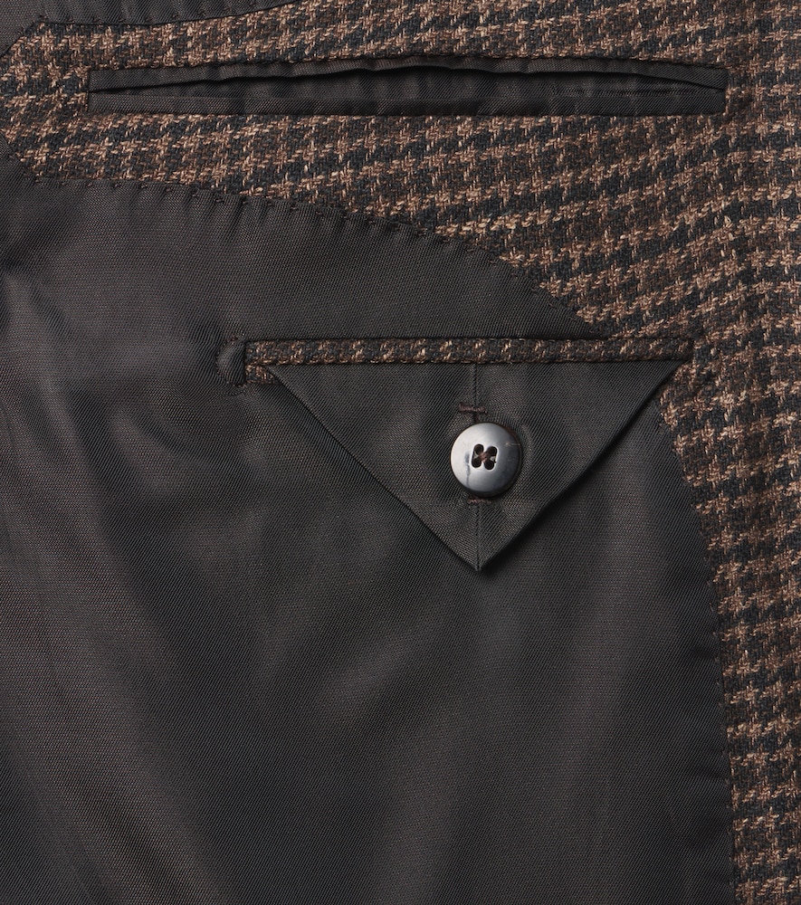 Houndstooth Wool, Silk, And Blazer