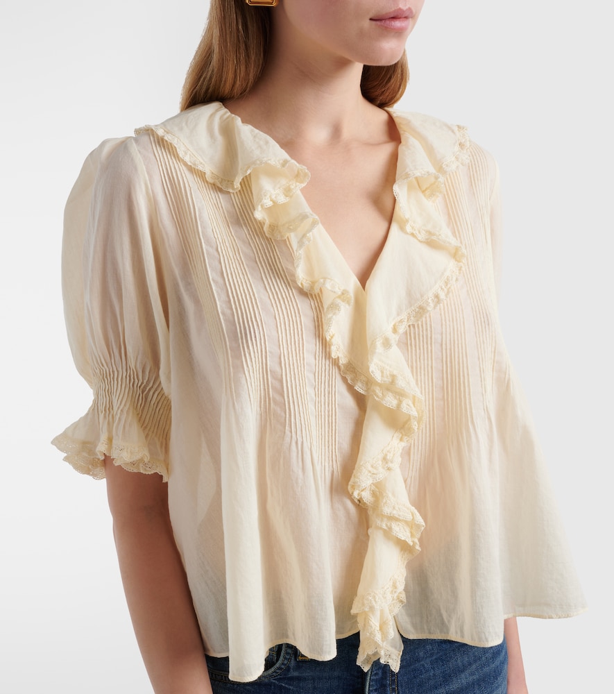 Doen Dôen Blusa Henri De Algodón Con Volantes 